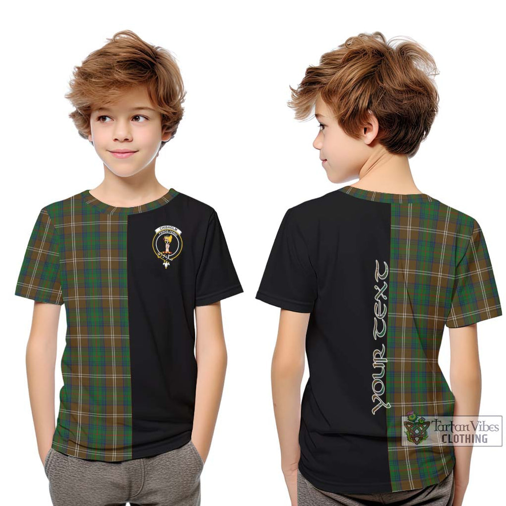 Chisholm Hunting Tartan Kid T-Shirt with Family Crest and Half Of Me Style Youth XL Size14 - Tartanvibesclothing Shop