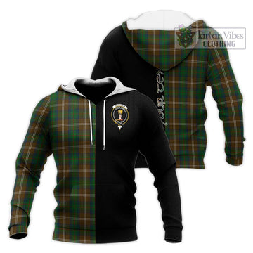 Chisholm Hunting Tartan Knitted Hoodie with Family Crest and Half Of Me Style