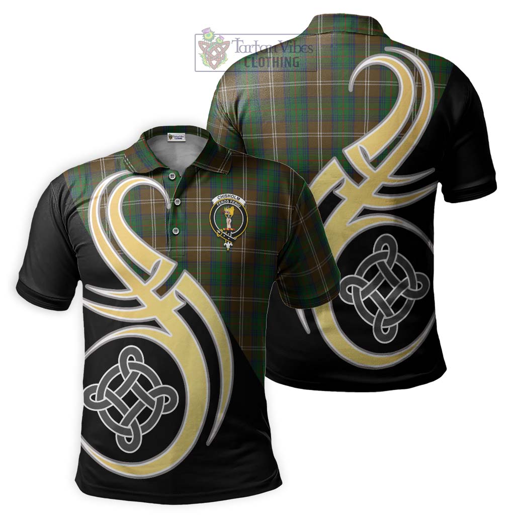 Chisholm Hunting Tartan Polo Shirt with Family Crest and Celtic Symbol Style Kid - Tartan Vibes Clothing