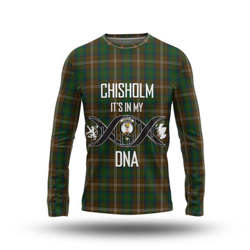 Chisholm Hunting Tartan Long Sleeve T-Shirt with Family Crest DNA In Me Style