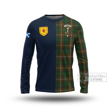 Chisholm Hunting Tartan Long Sleeve T-Shirt Alba with Scottish Lion Royal Arm Half Style