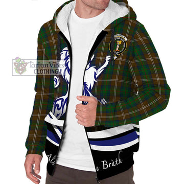 Chisholm Hunting Tartan Sherpa Hoodie with Alba Gu Brath Regal Lion Emblem