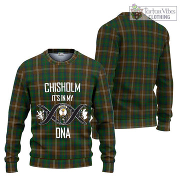 Chisholm Hunting Tartan Ugly Sweater with Family Crest DNA In Me Style