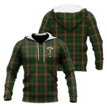 Chisholm Hunting Tartan Knitted Hoodie with Family Crest