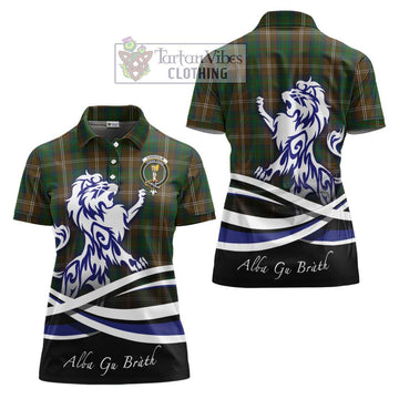 Chisholm Hunting Tartan Women's Polo Shirt with Alba Gu Brath Regal Lion Emblem