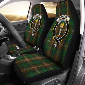 Chisholm Hunting Tartan Car Seat Cover with Family Crest