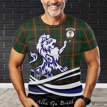 Chisholm Hunting Tartan T-Shirt with Alba Gu Brath Regal Lion Emblem