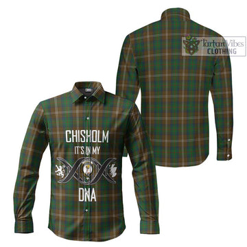 Chisholm Hunting Tartan Long Sleeve Button Shirt with Family Crest DNA In Me Style