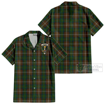 Chisholm Hunting Tartan Cotton Hawaiian Shirt with Family Crest