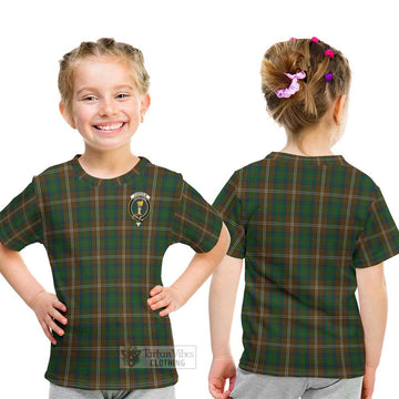 Chisholm Hunting Tartan Kid T-Shirt with Family Crest