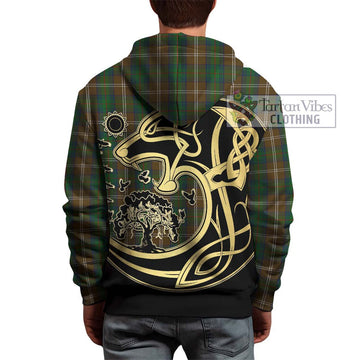 Chisholm Hunting Tartan Hoodie with Family Crest Celtic Wolf Style