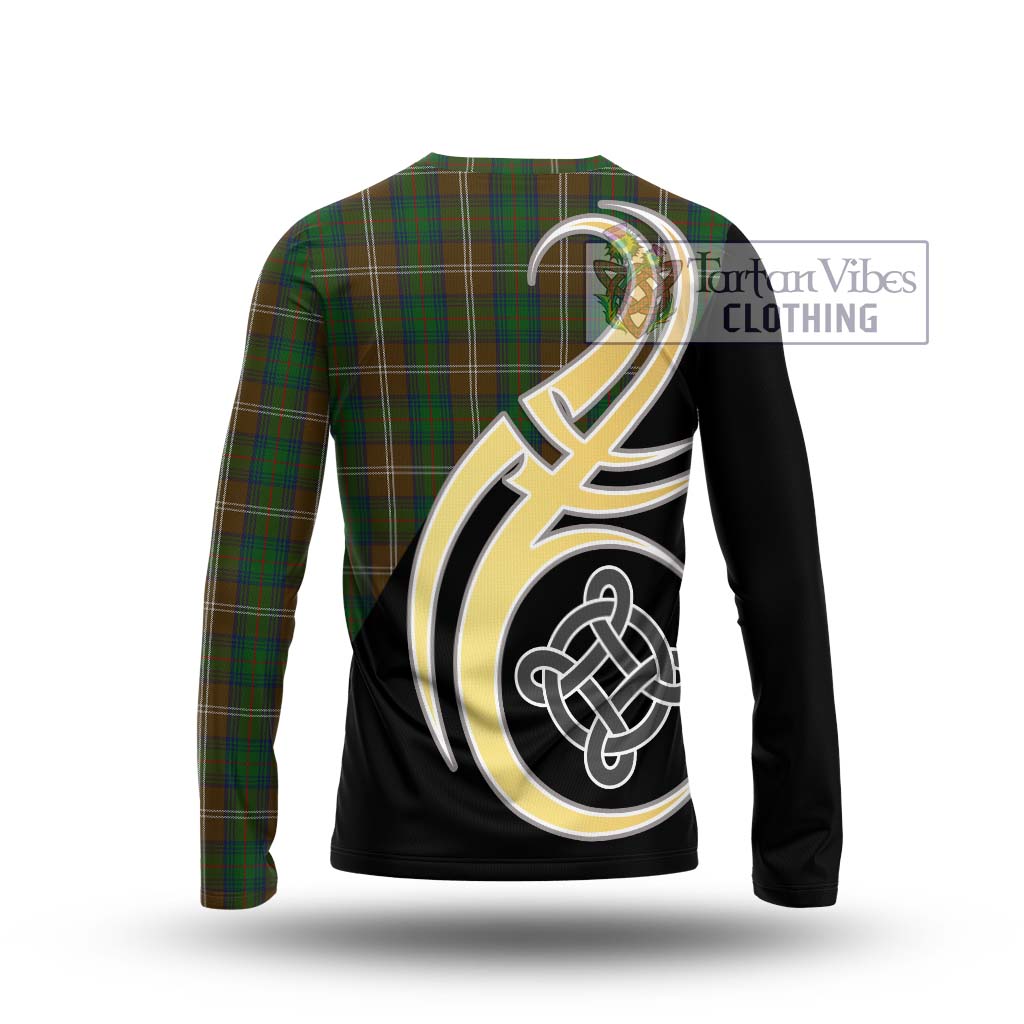 Chisholm Hunting Tartan Long Sleeve T-Shirt with Family Crest and Celtic Symbol Style - Tartan Vibes Clothing