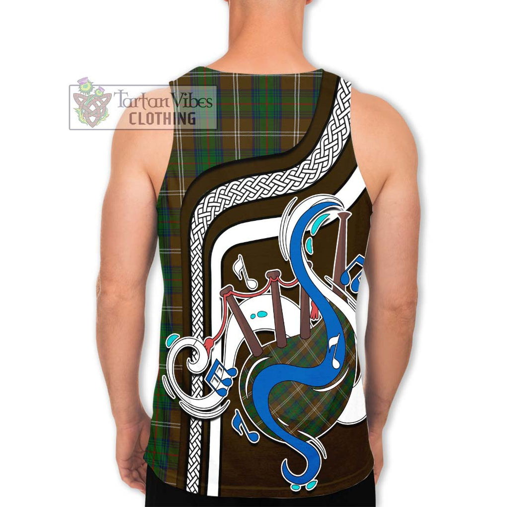 Chisholm Hunting Tartan Men's Tank Top with Epic Bagpipe Style - Tartanvibesclothing Shop