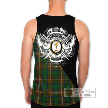 Chisholm Hunting Tartan Men's Tank Top with Family Crest and Military Logo Style