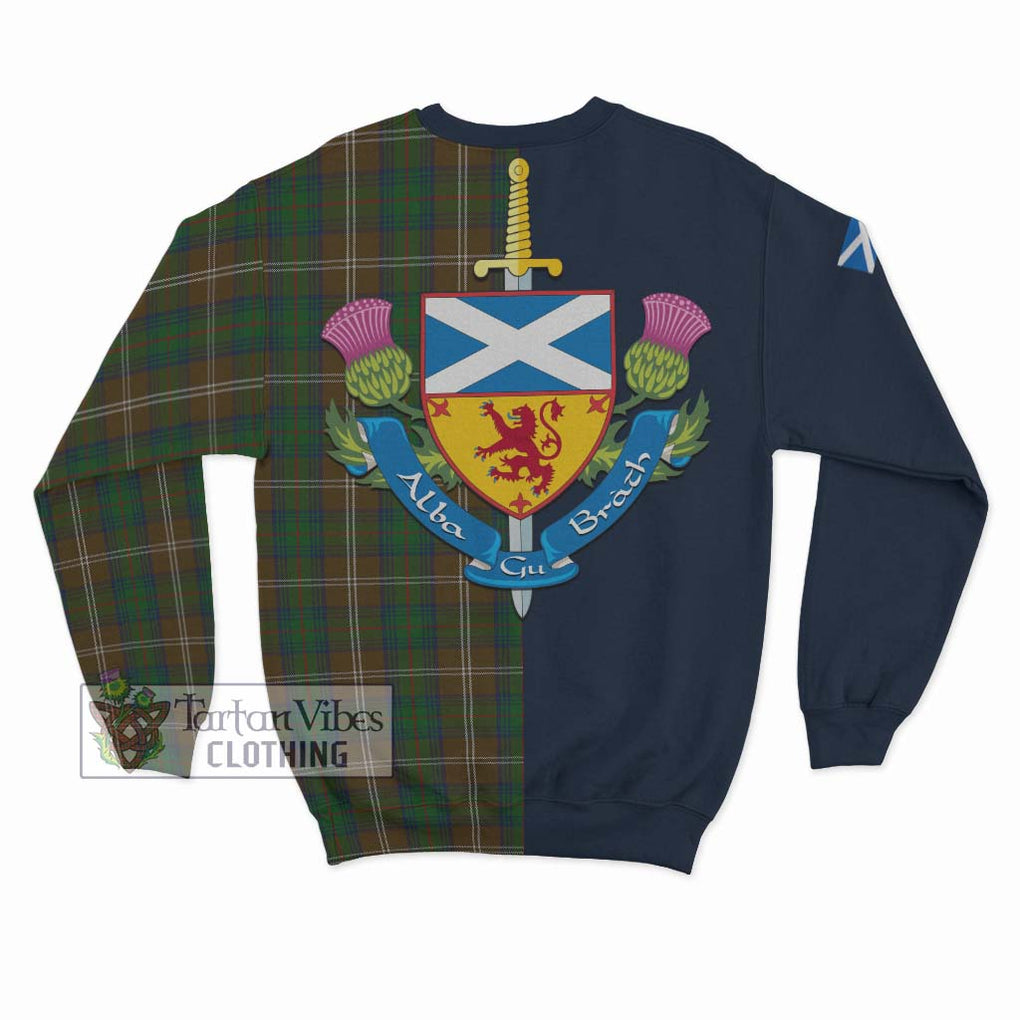 Tartan Vibes Clothing Chisholm Hunting Tartan Sweatshirt with Scottish Lion Royal Arm Half Style