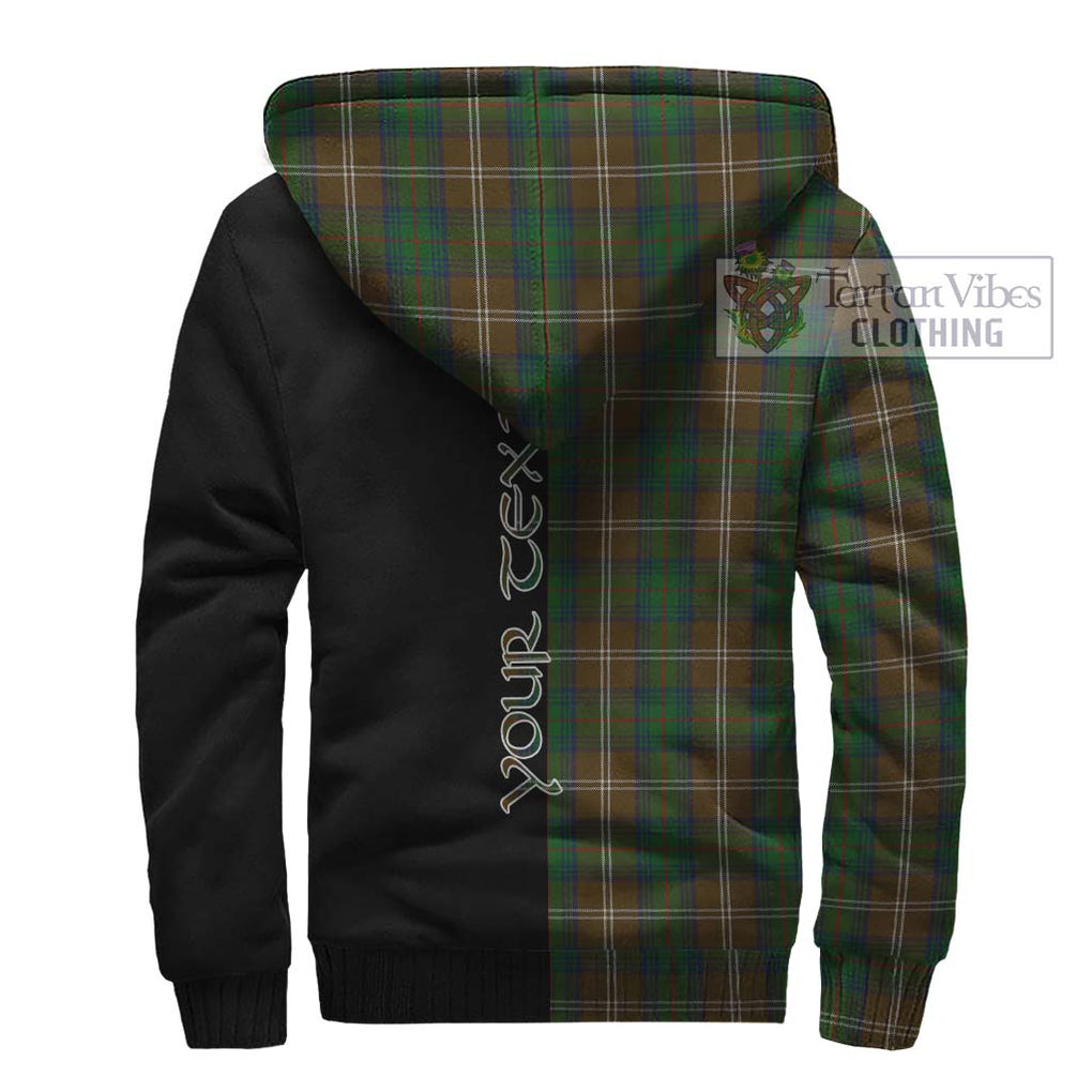 Chisholm Hunting Tartan Sherpa Hoodie with Family Crest and Half Of Me Style - Tartanvibesclothing Shop