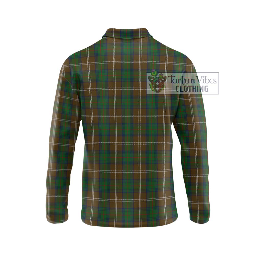 Chisholm Hunting Tartan Long Sleeve Polo Shirt with Family Crest DNA In Me Style - Tartanvibesclothing Shop