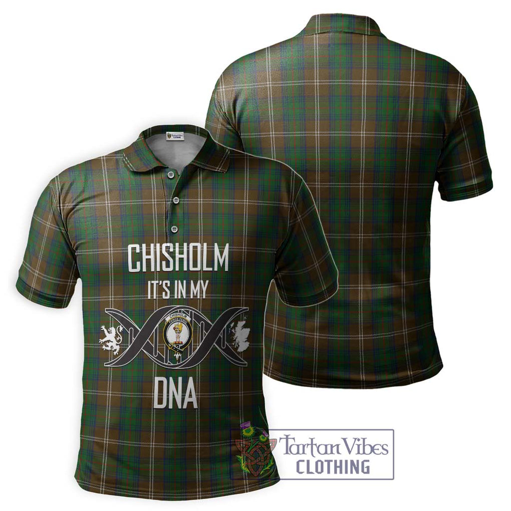 Chisholm Hunting Tartan Polo Shirt with Family Crest DNA In Me Style - Tartanvibesclothing Shop