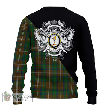 Chisholm Hunting Tartan Ugly Sweater with Family Crest and Military Logo Style