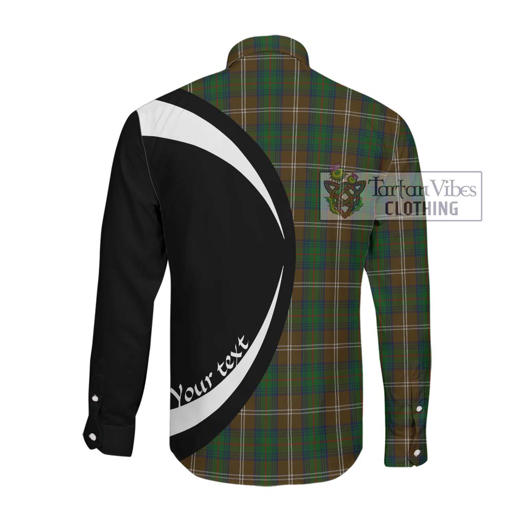 Chisholm Hunting Tartan Long Sleeve Button Up with Family Crest Circle Style Men's Shirt - Tartan Vibes Clothing