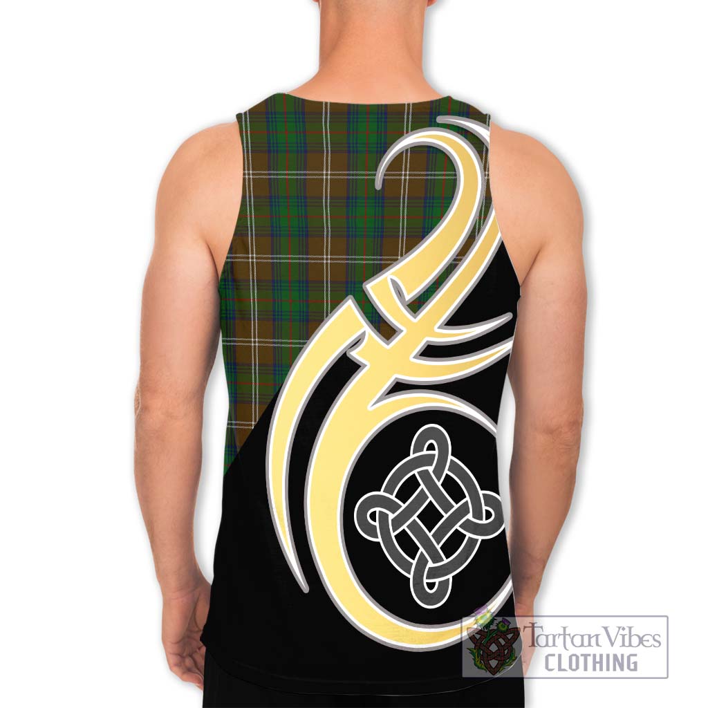 Chisholm Hunting Tartan Men's Tank Top with Family Crest and Celtic Symbol Style - Tartan Vibes Clothing