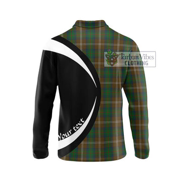 Chisholm Hunting Tartan Long Sleeve Polo Shirt with Family Crest Circle Style