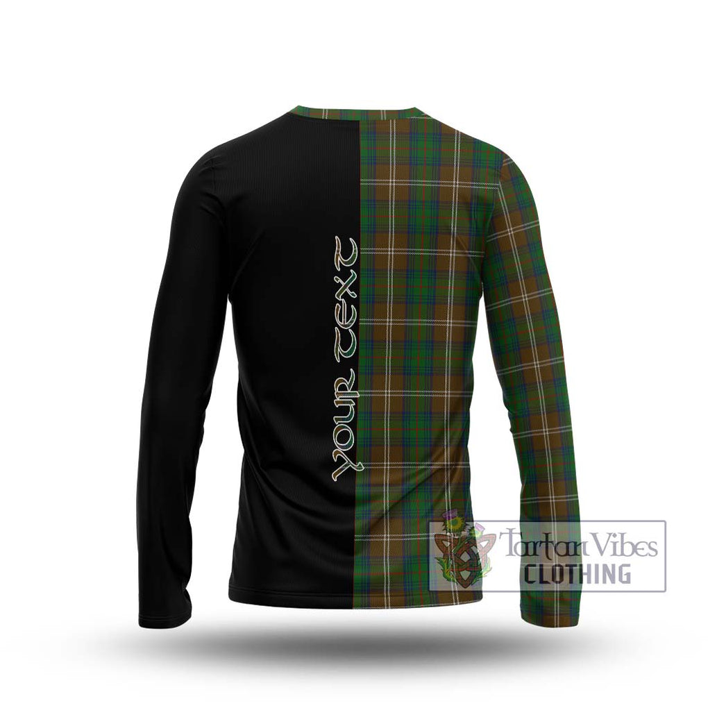 Chisholm Hunting Tartan Long Sleeve T-Shirt with Family Crest and Half Of Me Style - Tartanvibesclothing Shop