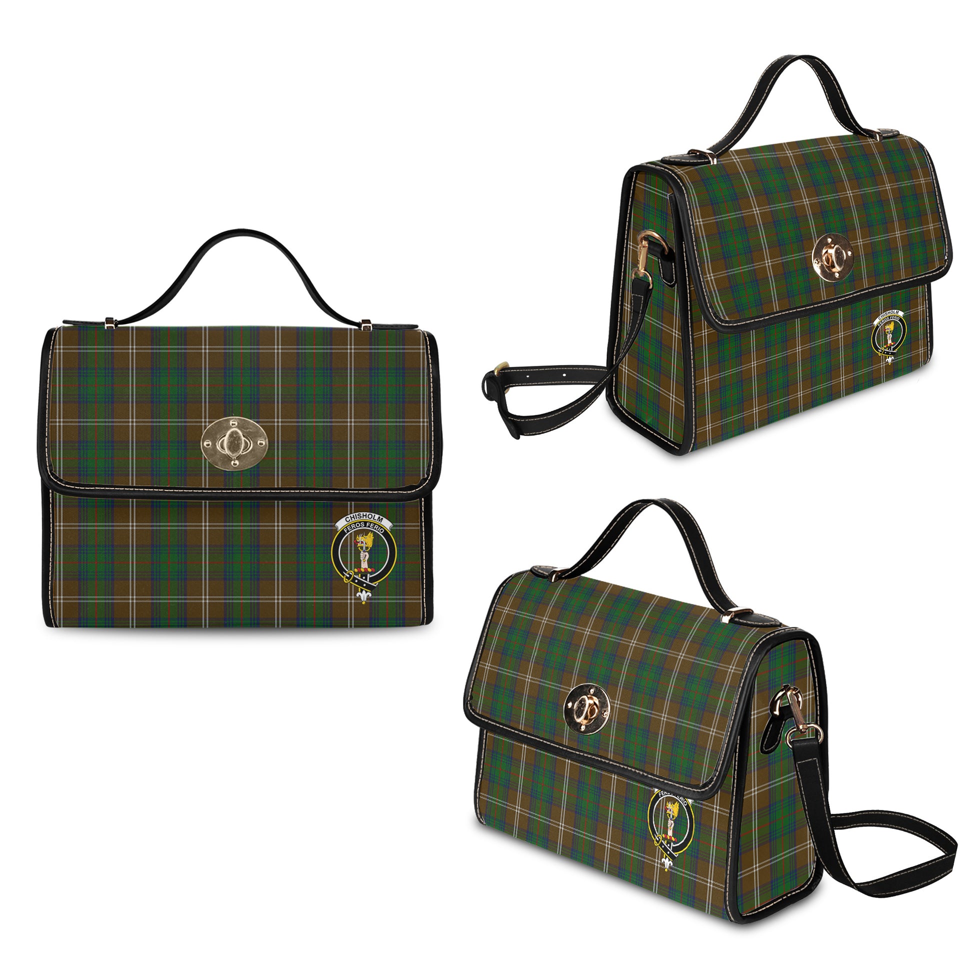 chisholm-hunting-tartan-leather-strap-waterproof-canvas-bag-with-family-crest