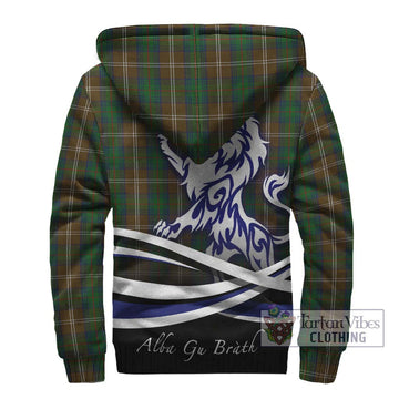 Chisholm Hunting Tartan Sherpa Hoodie with Alba Gu Brath Regal Lion Emblem