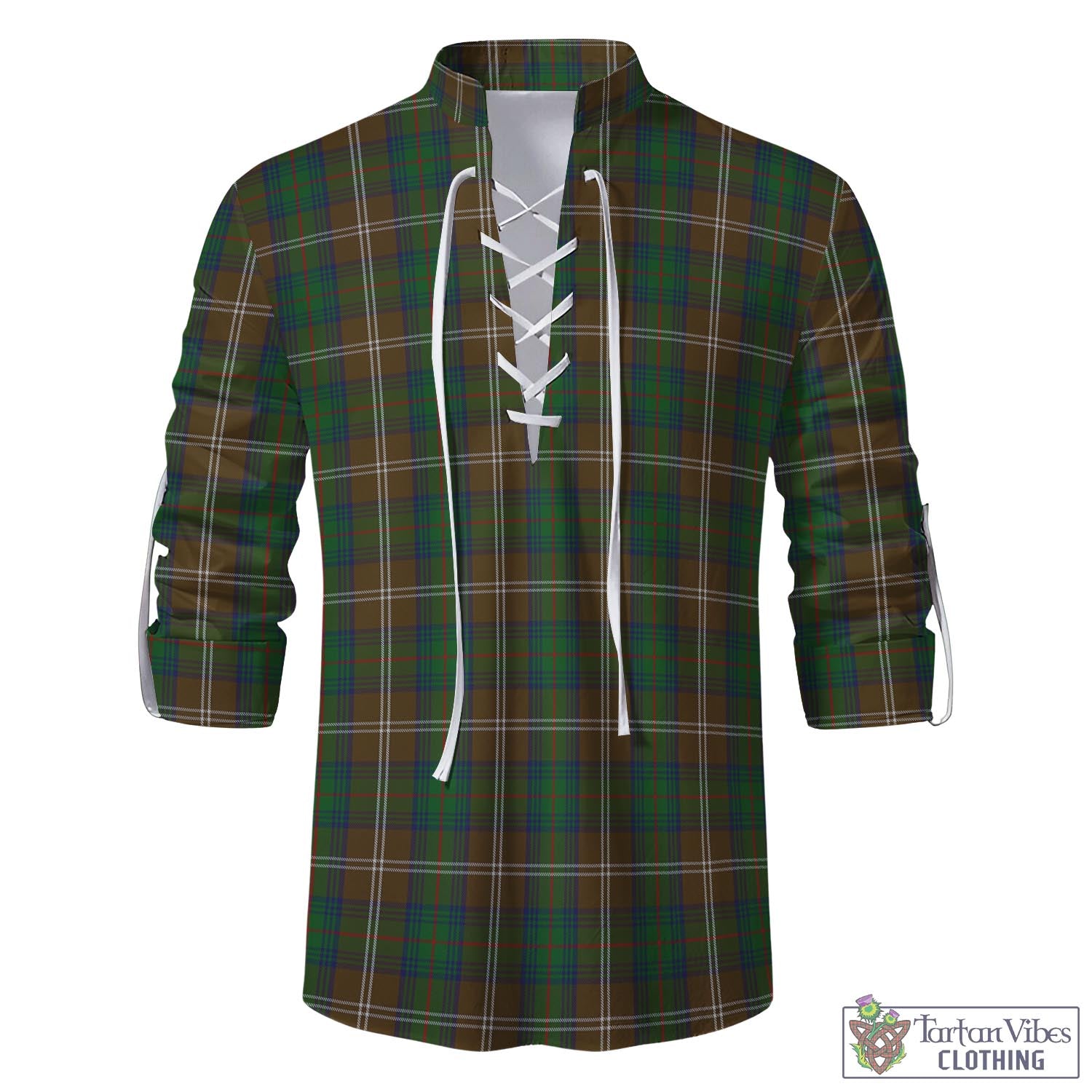 Tartan Vibes Clothing Chisholm Hunting Tartan Men's Scottish Traditional Jacobite Ghillie Kilt Shirt