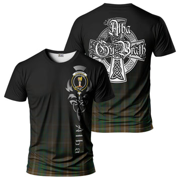 Chisholm Hunting Tartan T-Shirt Featuring Alba Gu Brath Family Crest Celtic Inspired