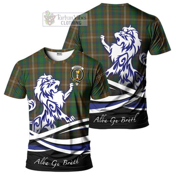 Chisholm Hunting Tartan Cotton T-shirt with Alba Gu Brath Regal Lion Emblem