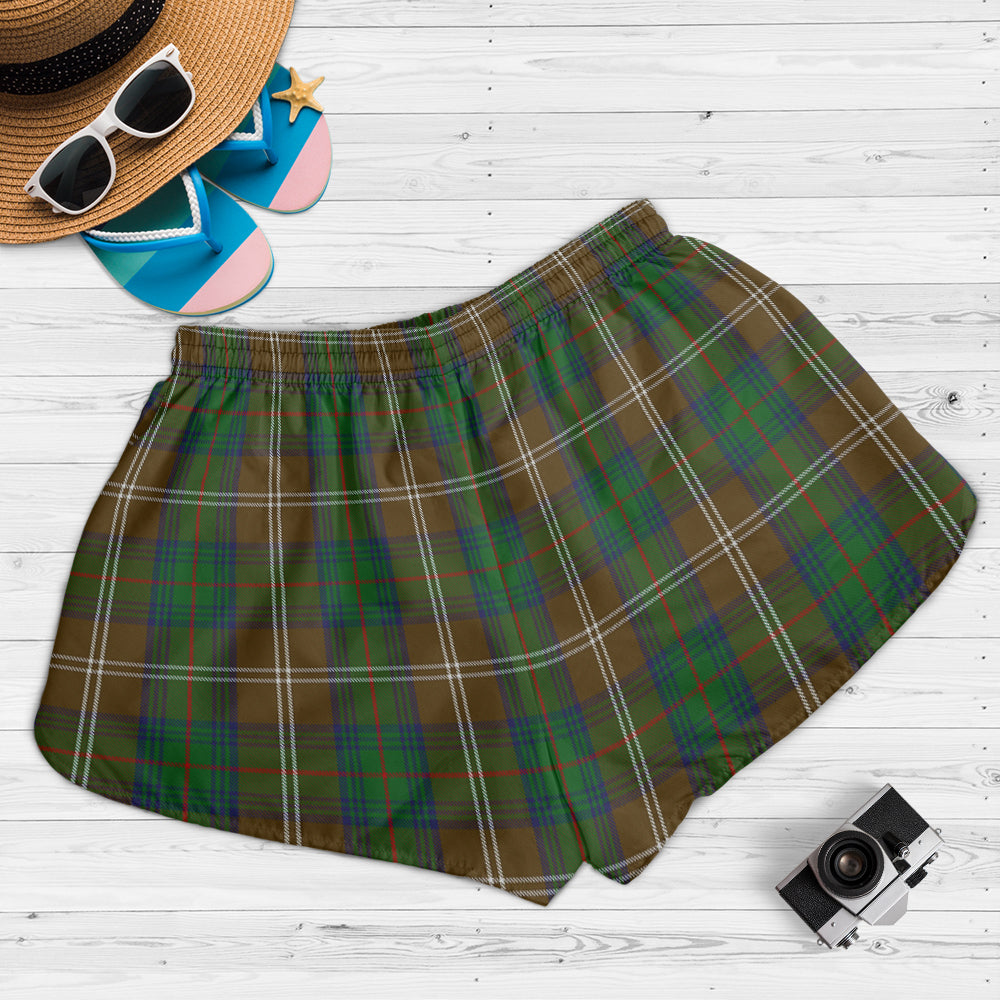 chisholm-hunting-tartan-womens-shorts-with-family-crest