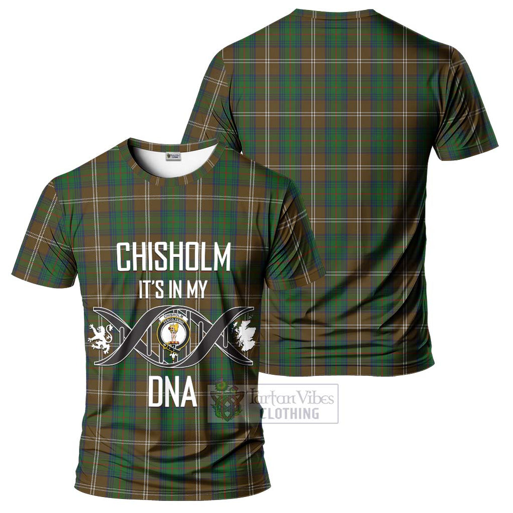 Chisholm Hunting Tartan T-Shirt with Family Crest DNA In Me Style - Tartan Vibes Clothing