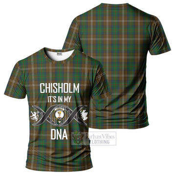 Chisholm Hunting Tartan T-Shirt with Family Crest DNA In Me Style