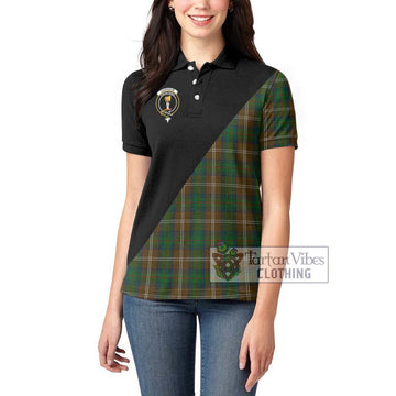 Chisholm Hunting Tartan Women's Polo Shirt with Family Crest and Military Logo Style