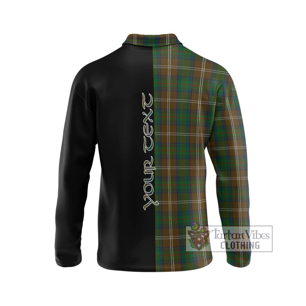 Chisholm Hunting Tartan Long Sleeve Polo Shirt with Family Crest and Half Of Me Style - Tartanvibesclothing Shop