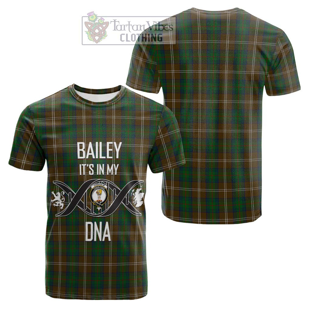 Tartan Vibes Clothing Chisholm Hunting Tartan Cotton T-shirt with Family Crest DNA In Me Style