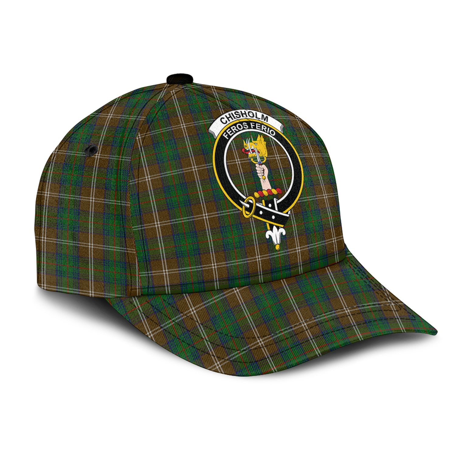 Chisholm Hunting Tartan Classic Cap with Family Crest - Tartan Vibes Clothing