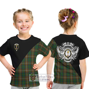 Chisholm Hunting Tartan Kid T-Shirt with Family Crest and Military Logo Style