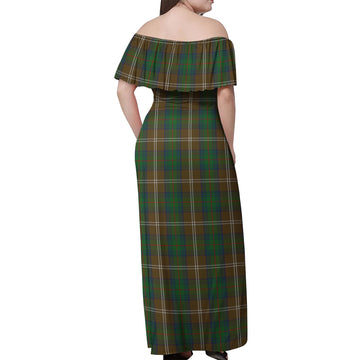 Chisholm Hunting Tartan Off Shoulder Long Dress