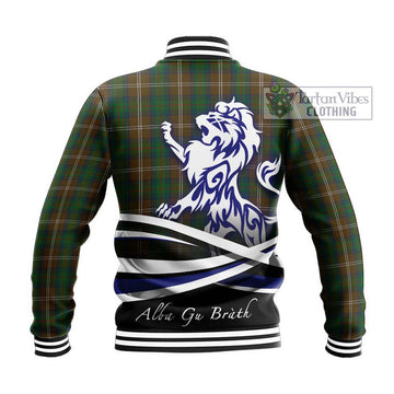 Chisholm Hunting Tartan Baseball Jacket with Alba Gu Brath Regal Lion Emblem