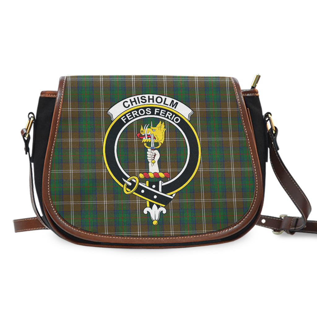 Chisholm Hunting Tartan Saddle Bag with Family Crest - Tartan Vibes Clothing