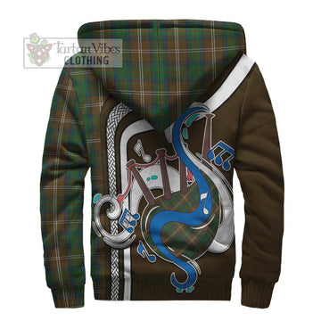 Chisholm Hunting Tartan Sherpa Hoodie with Epic Bagpipe Style