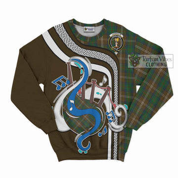 Chisholm Hunting Tartan Sweatshirt with Epic Bagpipe Style