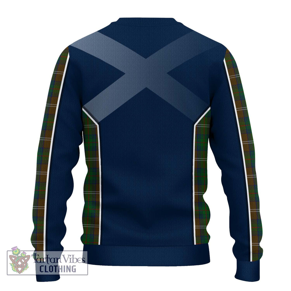 Chisholm Hunting Tartan Knitted Sweater with Family Crest and Lion Rampant Vibes Sport Style - Tartan Vibes Clothing