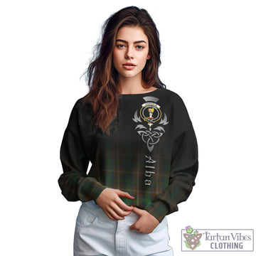 Chisholm Hunting Tartan Sweatshirt Featuring Alba Gu Brath Family Crest Celtic Inspired