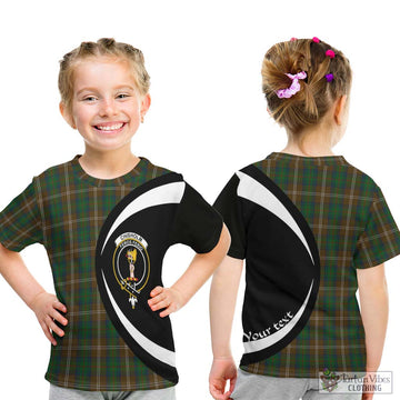 Chisholm Hunting Tartan Kid T-Shirt with Family Crest Circle Style