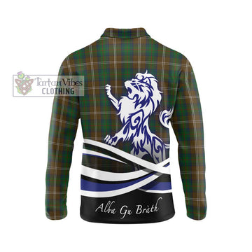 Chisholm Hunting Tartan Long Sleeve Polo Shirt with Alba Gu Brath Regal Lion Emblem