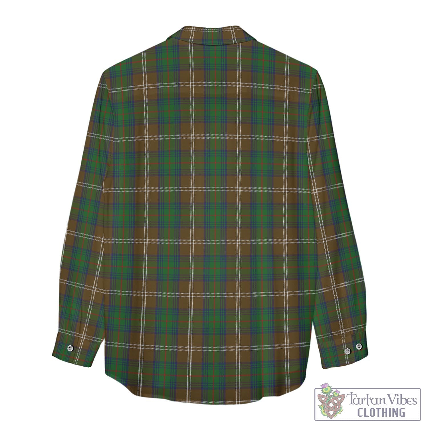 Tartan Vibes Clothing Chisholm Hunting Tartan Womens Casual Shirt with Family Crest